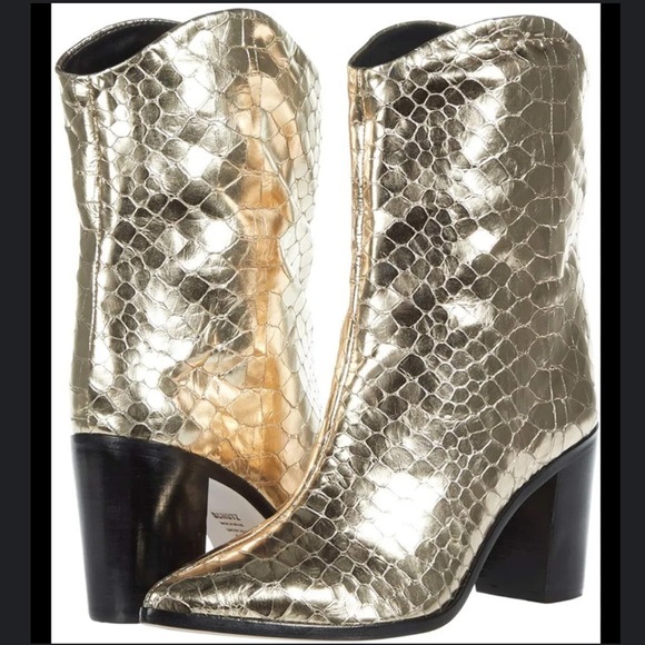 Schutz Vonna Boot in Gold Croc - Picture 1 of 3